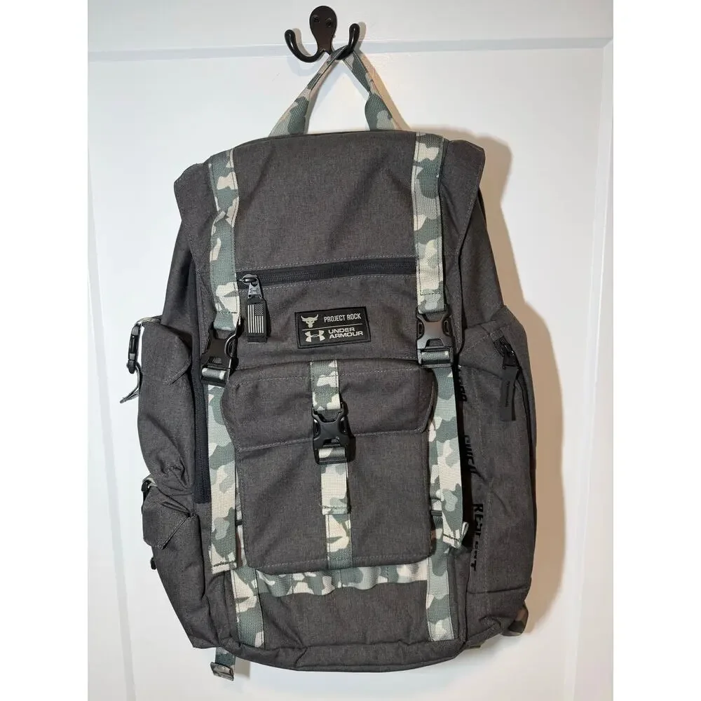 Under Armour  Project Rock Camouflage Hiking Casual Preppy Backpack. 30L.